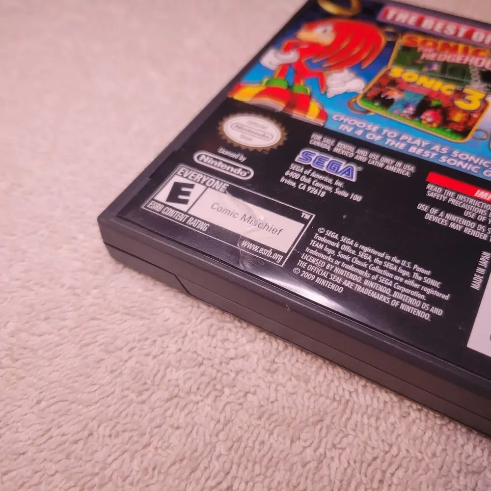 Sonic Classic Collection - Nintendo DS 2010 -Case and Insert ONLY -NO game